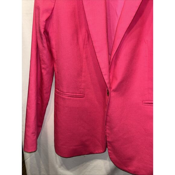 J. CREW RE-IMAGINED COLLECTION Blazer Linen Blend 1 Button Women’s 8 Pink - Picture 5 of 16